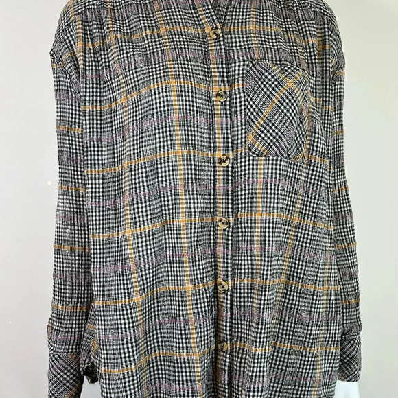 Free People Gingham Plaid Button Down Shirt - Picture 7 of 10